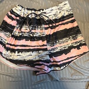 Women's Athletic Shorts with Pink and Black Stripes
